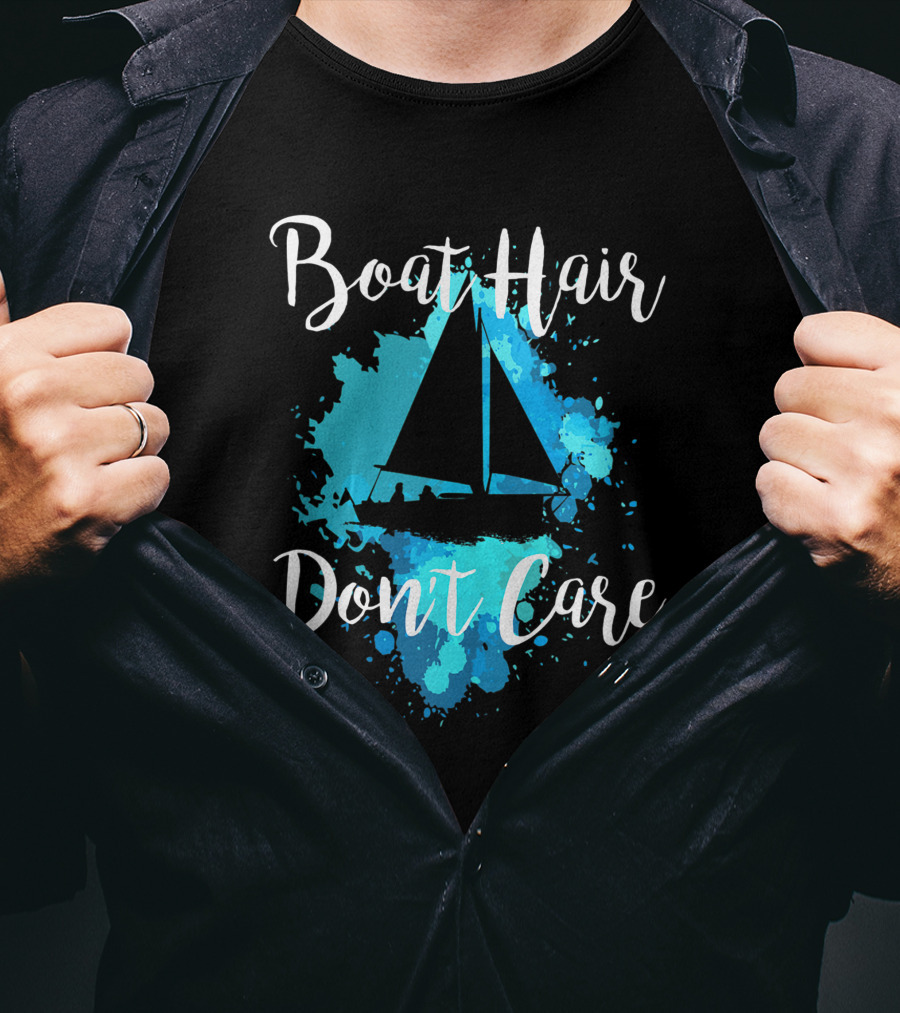 Boat Hair Don't Care Sailboat Funny Beach Ocean Lover Women's T-Shirt