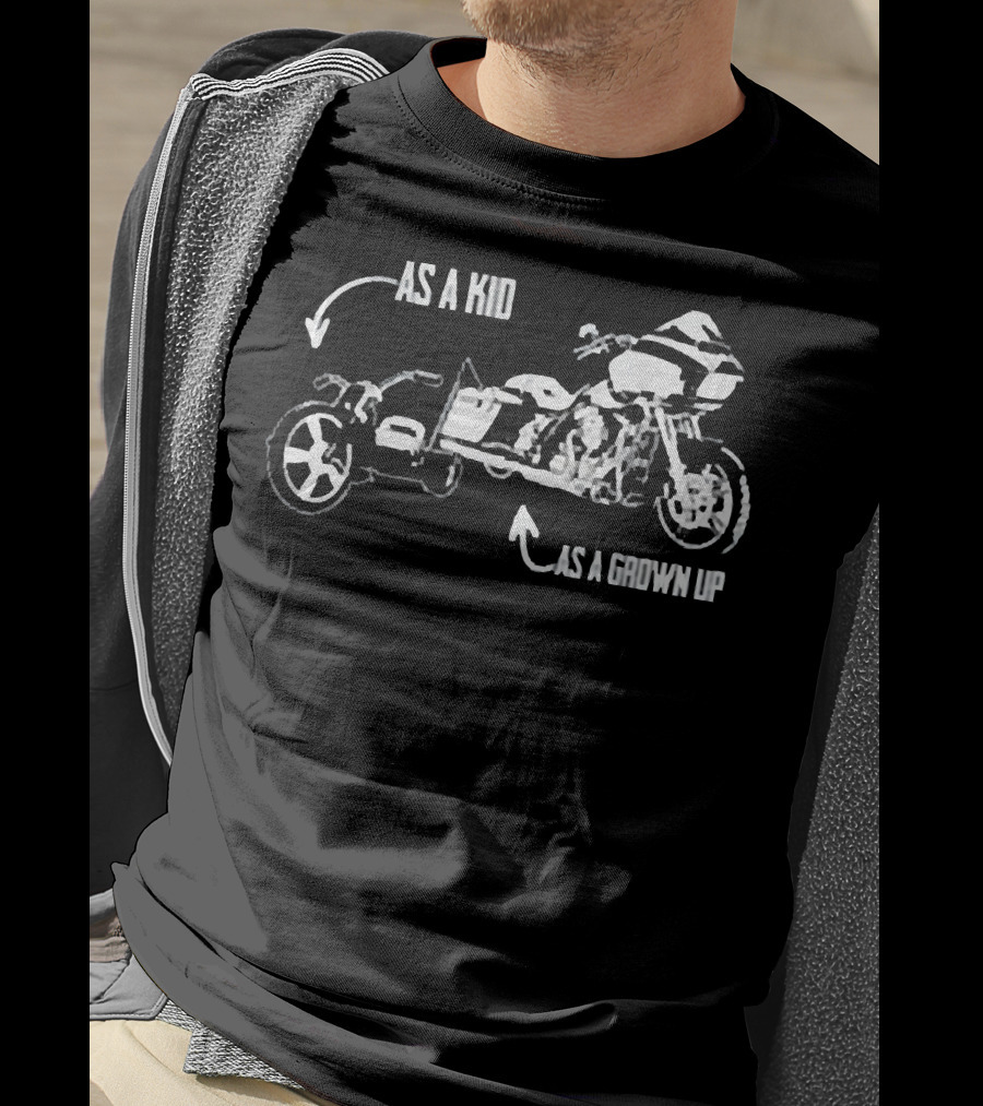 Men's Kid's Big Wheel Tricycle As A Kid Road Glide Motorcycle As A Grown Up T-Shirt