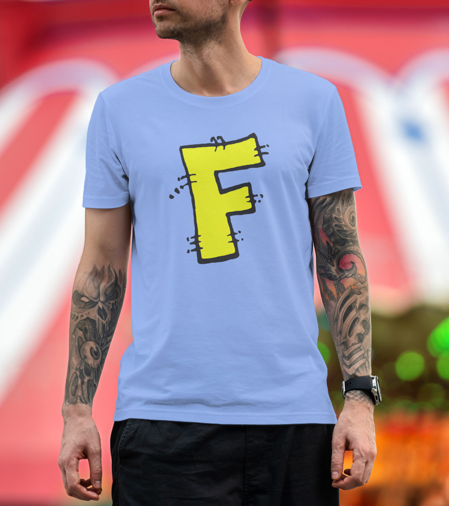 Forbush Man Large Yellow F Comic T-Shirt