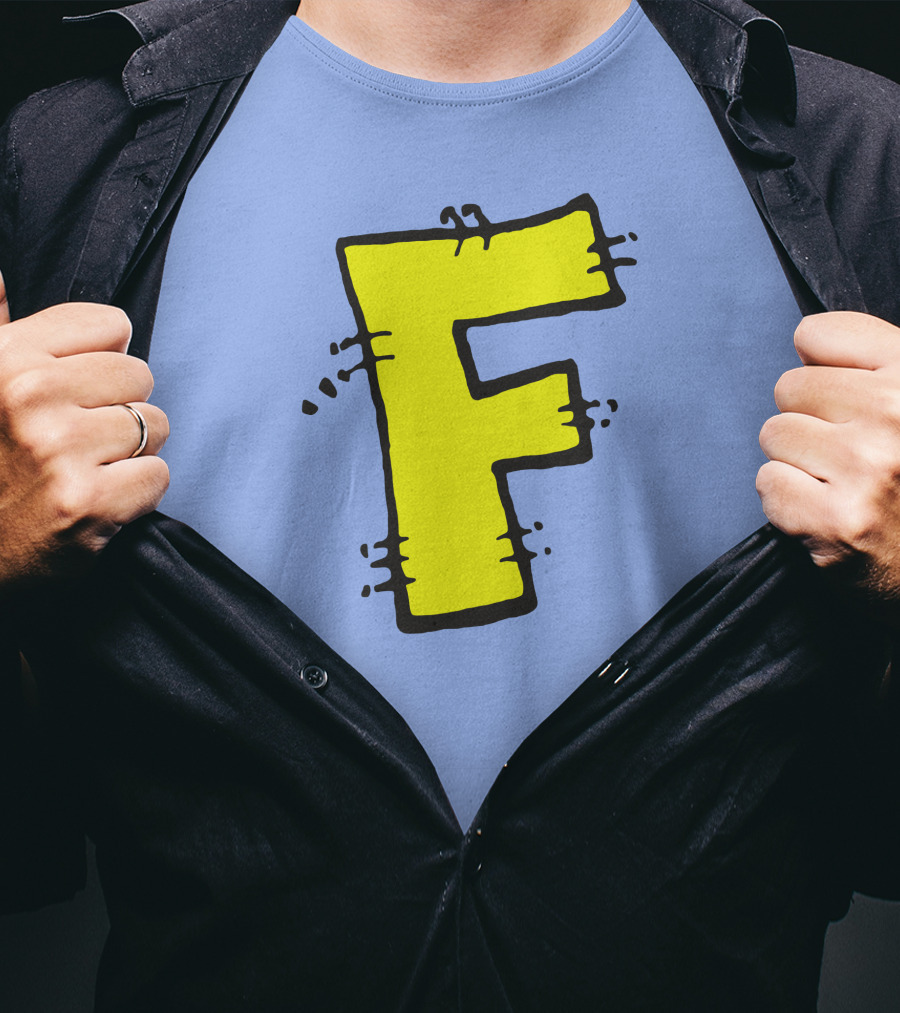 Forbush Man Large Yellow F Comic T-Shirt