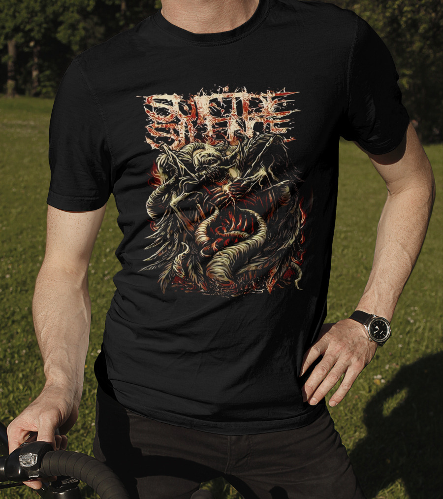 Suicide Silence Blasted Fiery Skull Serpent Demon T-Shirt