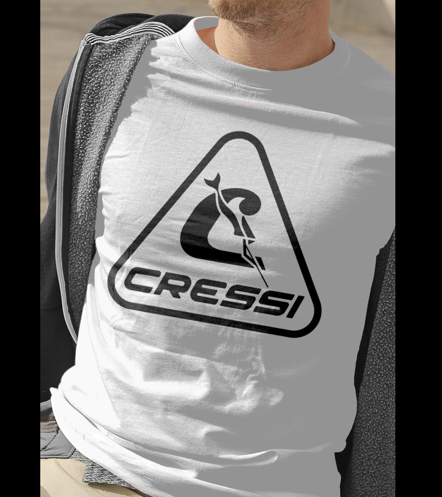Cressi Triangular Logo Symbol With Spearfisherman T-Shirt