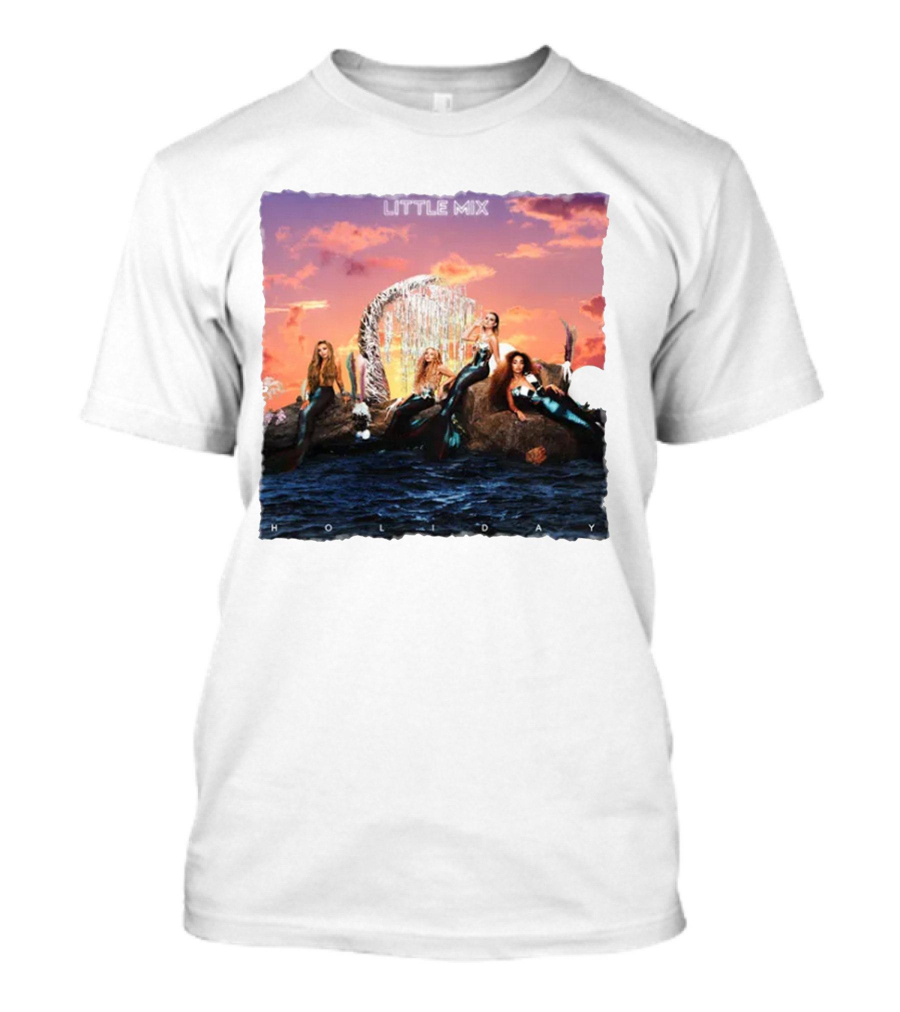 Little Mix Holiday Merch Mermaid Concept Ocean Sunset T-Shirt