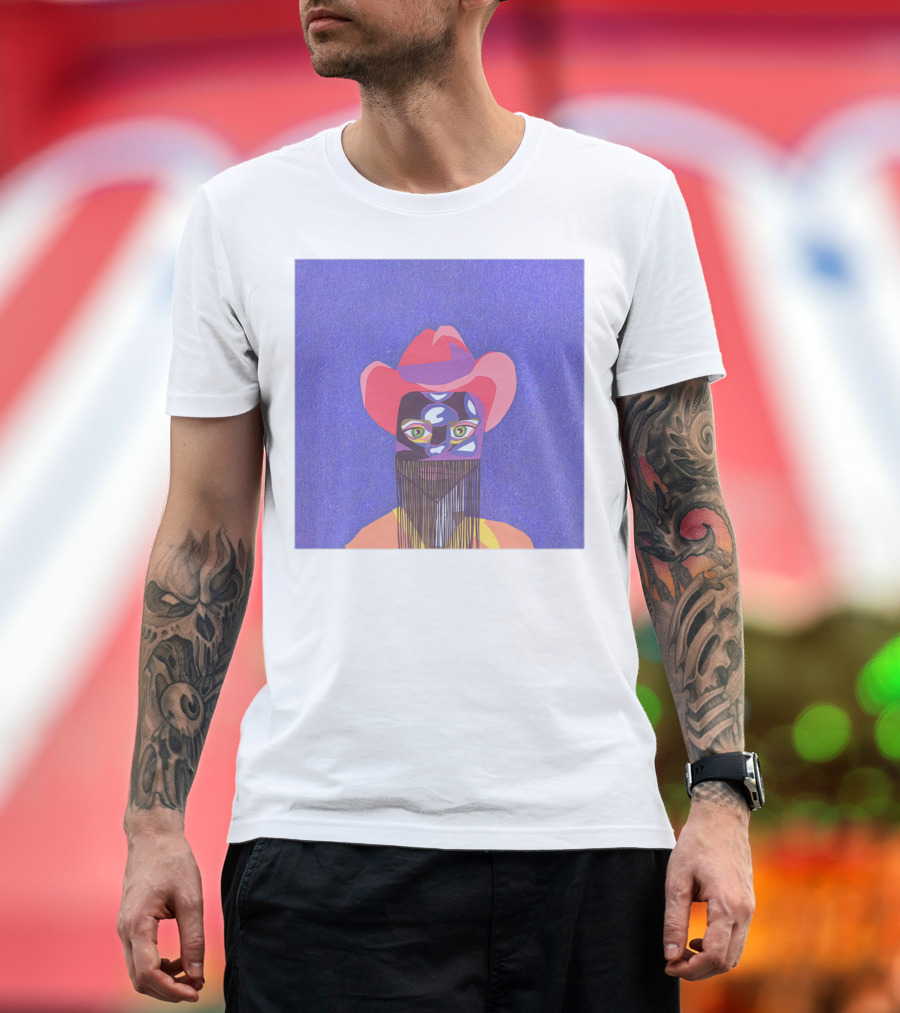 Orville Peck Cowboy Mask Art Purple Background T-Shirt