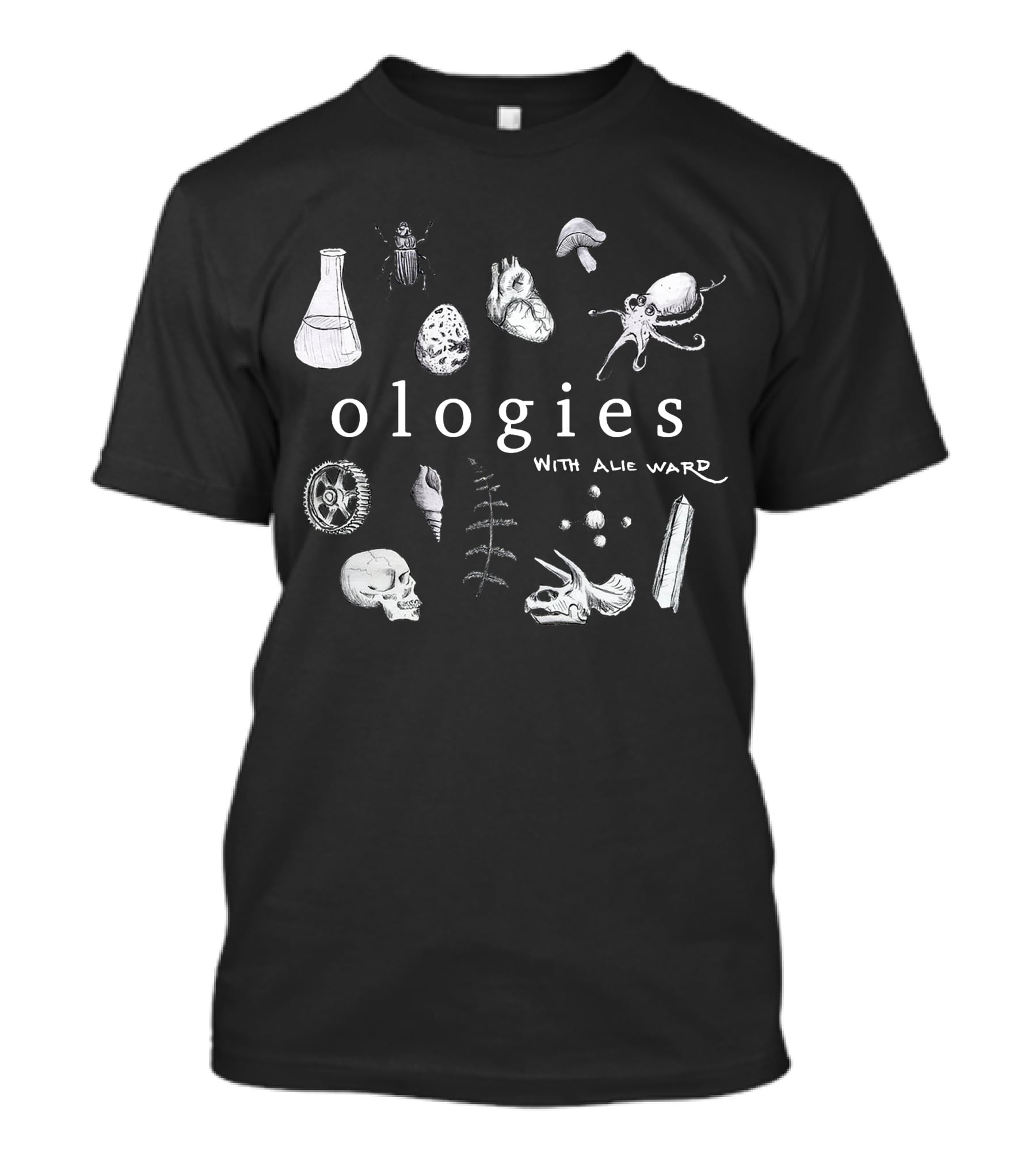 Ologies With Alie Ward Beaker Octopus Skull Crystals Insect T-Shirt