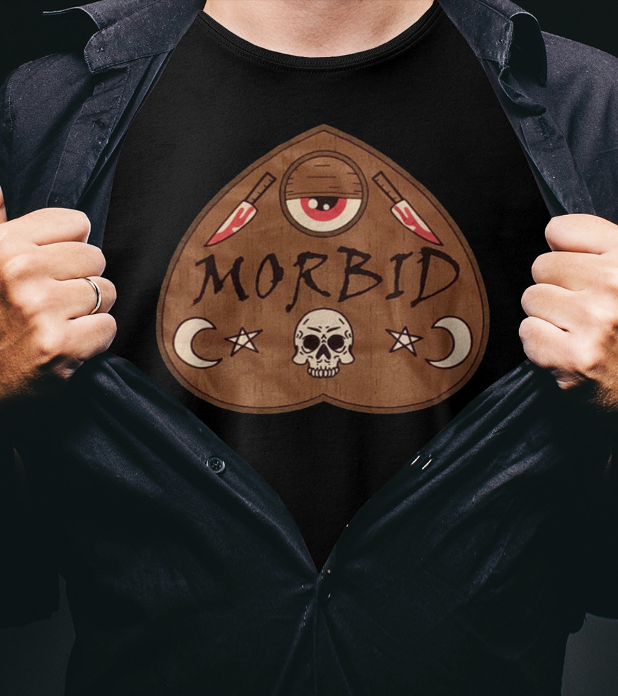 Morbid Podcast Merch Skull Crescent Knives Eyeball T-Shirt