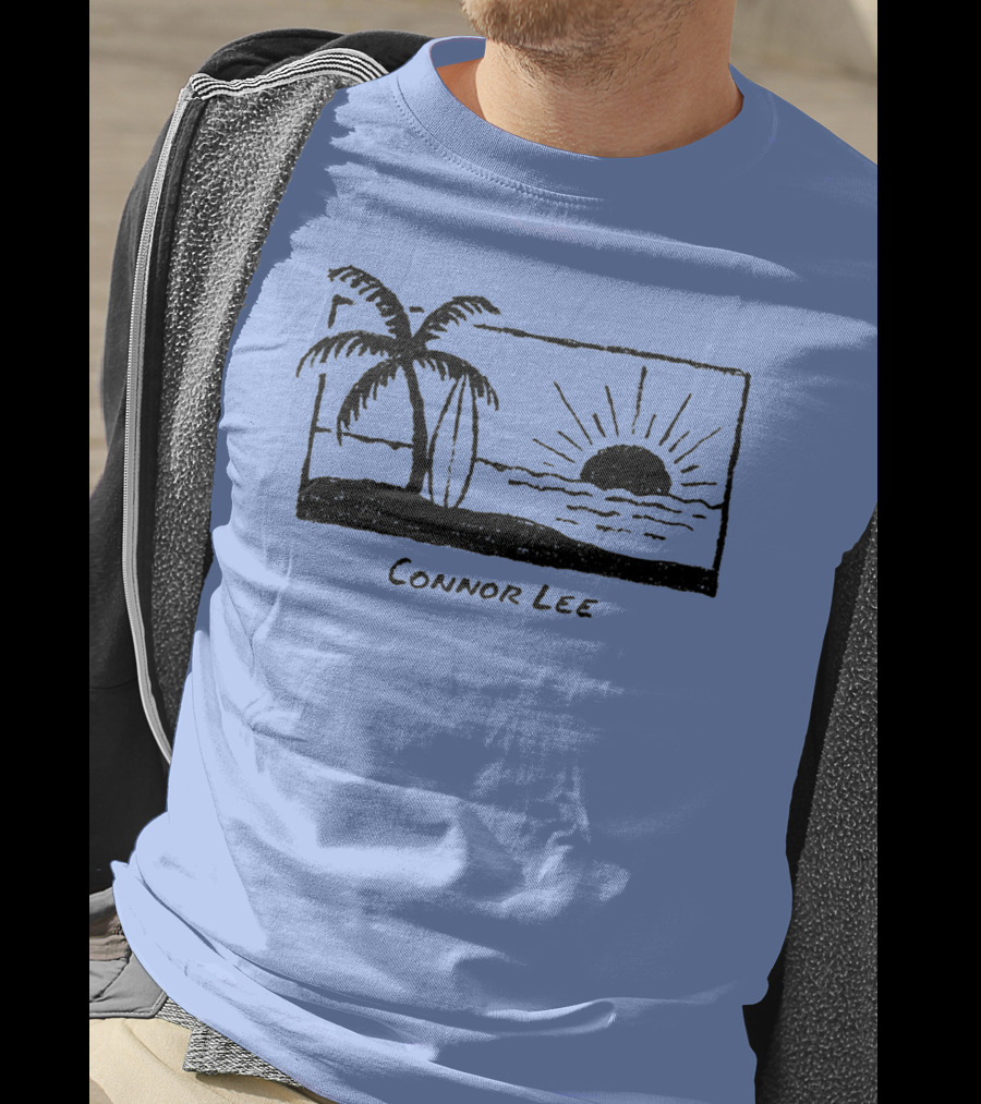 Connor Lee Palm Sunset Ocean Scene T-Shirt