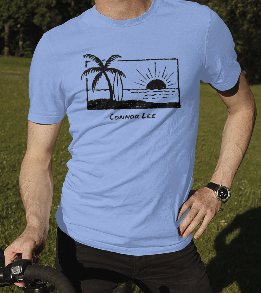 Connor Lee Palm Sunset Ocean Scene T-Shirt