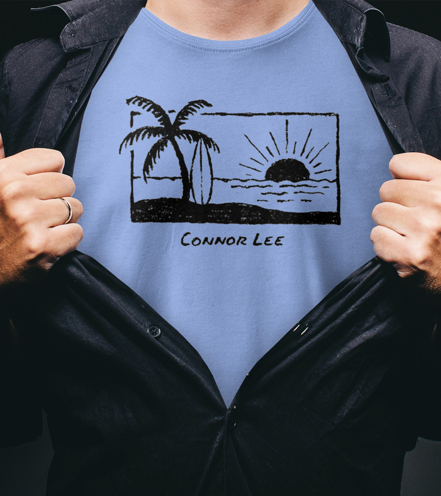 Connor Lee Palm Sunset Ocean Scene T-Shirt