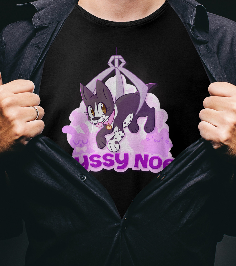 Lyssy Noel Cartoon Cat With Rabbits And Crystals T-Shirt