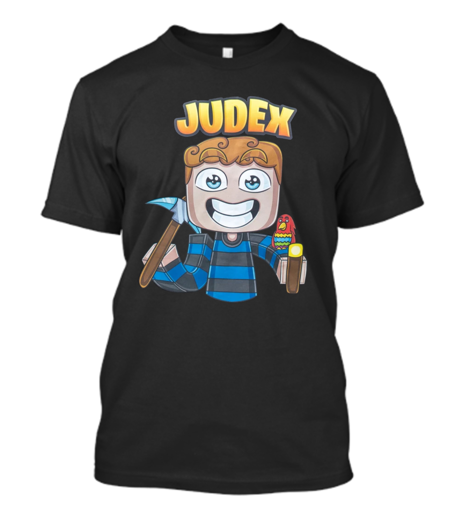Judex Cartoon Character With Axe And Parrot T-Shirt