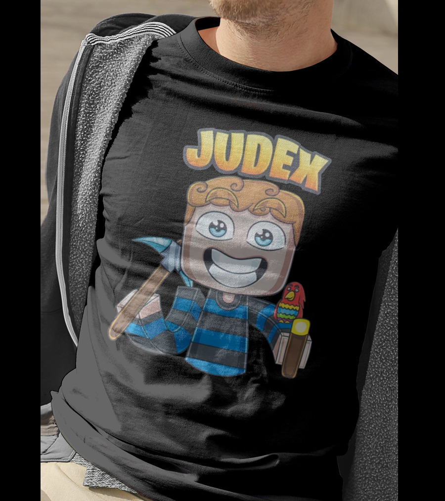 Judex Cartoon Character With Axe And Parrot T-Shirt