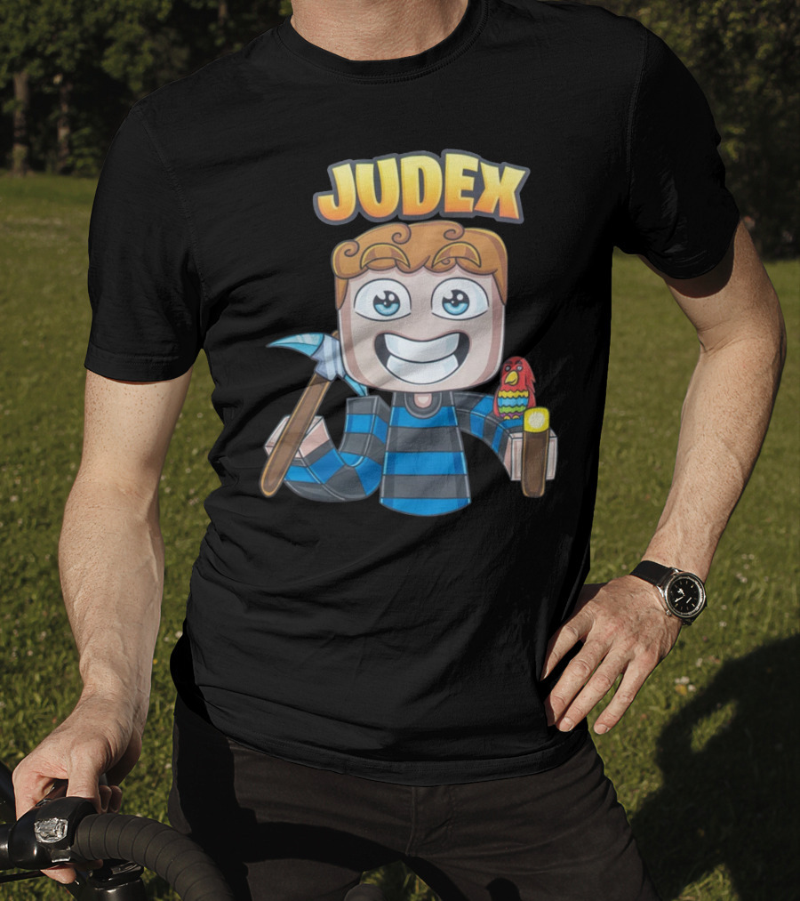 Judex Cartoon Character With Axe And Parrot T-Shirt