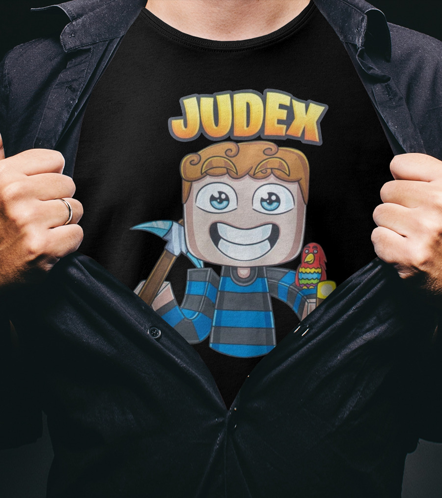 Judex Cartoon Character With Axe And Parrot T-Shirt