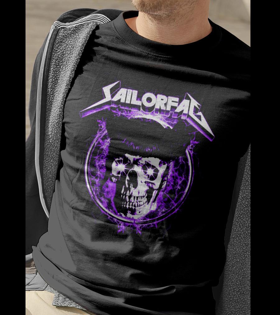 SAILORFAG Glowing Skull Electric Purple T-Shirt