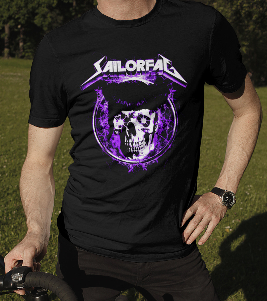 SAILORFAG Glowing Skull Electric Purple T-Shirt
