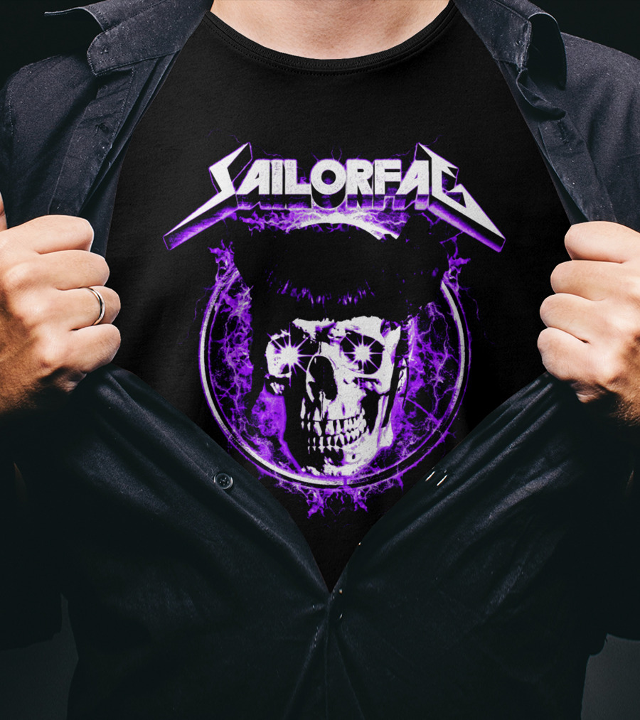 SAILORFAG Glowing Skull Electric Purple T-Shirt