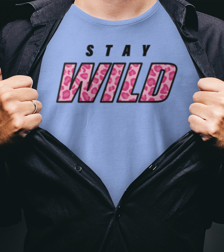 STAY WILD Leopard Print T-Shirt