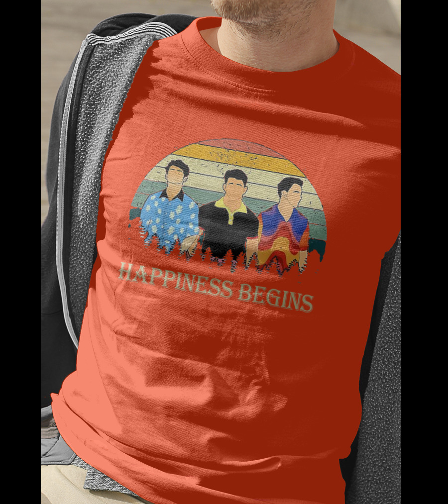 Retro Vintage Jonas Cool Brothers Happiness Begins Tour T-Shirt