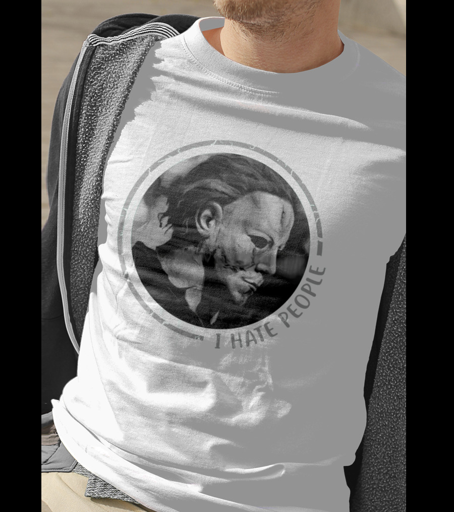 Michael Myers I Hate People Halloween Iconic Mask T-Shirt