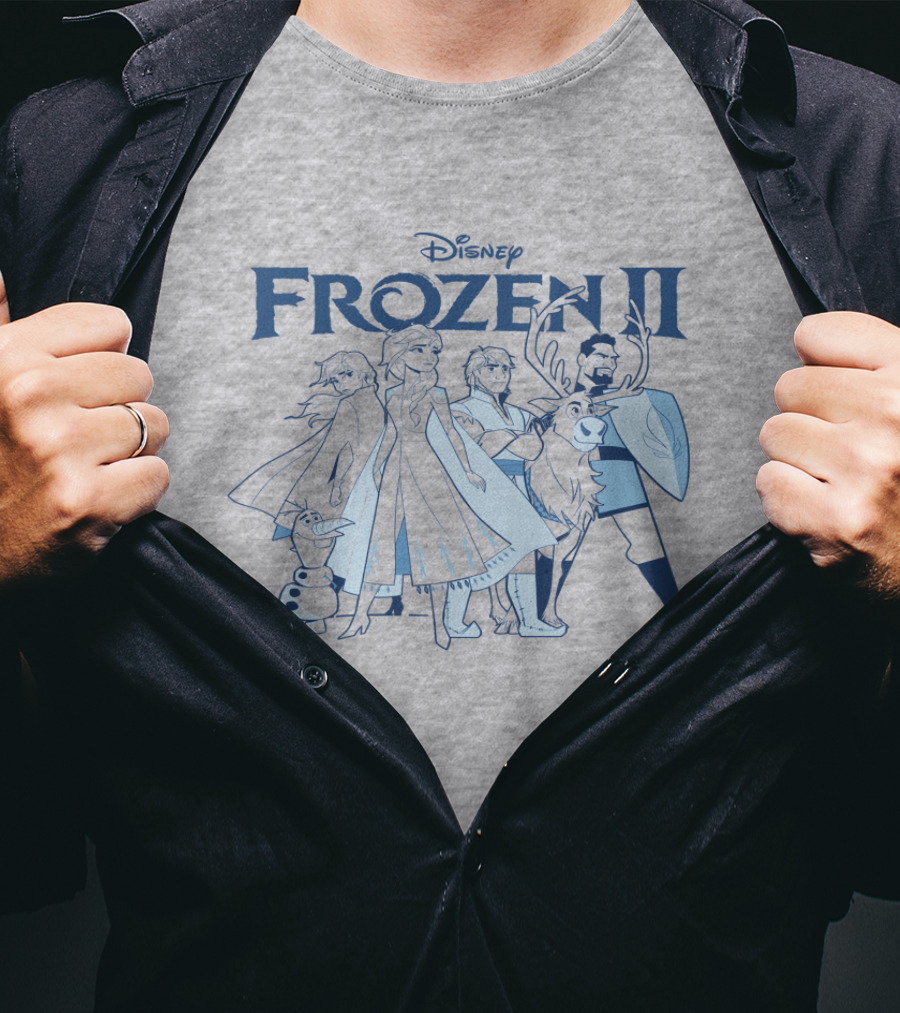 Disney Frozen II Anna Elsa Olaf Kristoff Sven Group Image T-Shirt