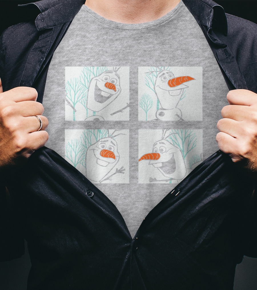 Frozen 2 Olaf Character Panels Winter Scenes T-Shirt