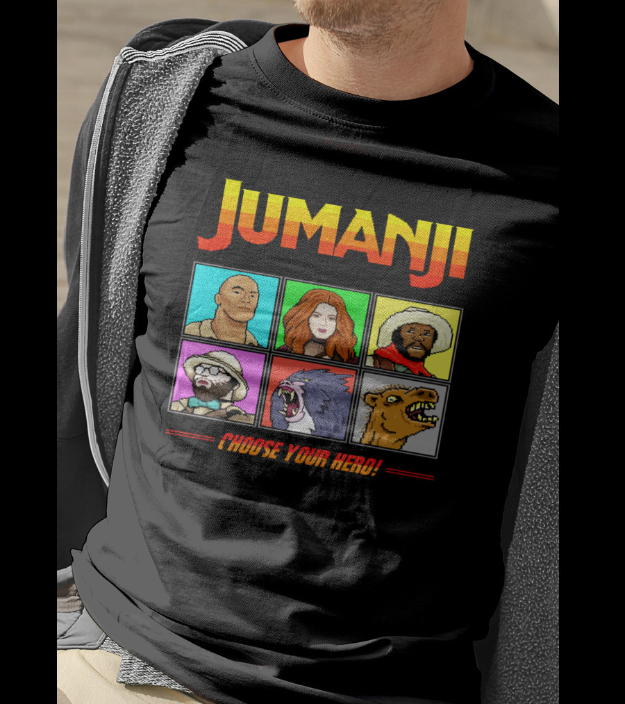 Jumanji Choose Your Hero Retro Characters Adventure T-Shirt