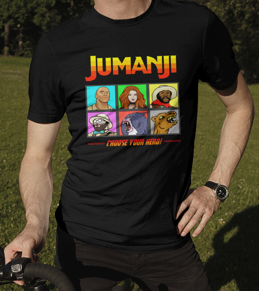Jumanji Choose Your Hero Retro Characters Adventure T-Shirt