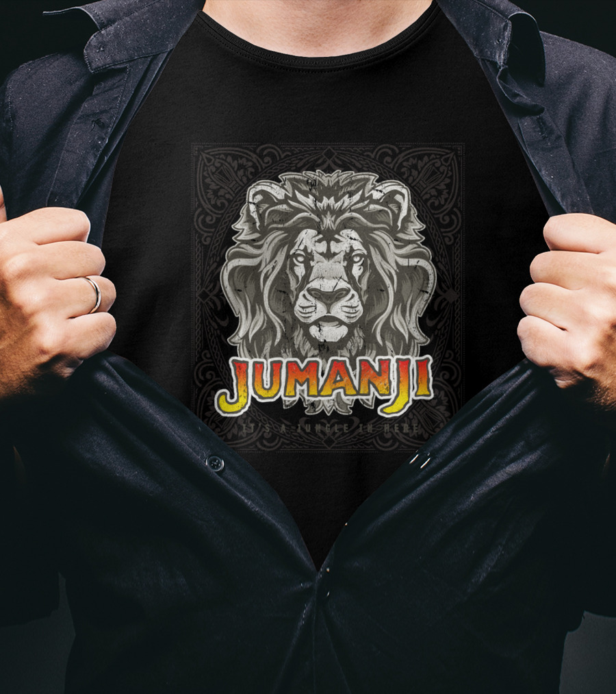 Jumanji It's A Jungle In Here Distressed Lion T-Shirt