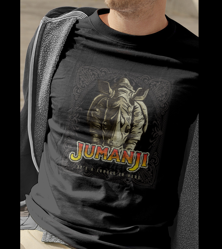 Jumanji Distressed Rhino It's A Jungle In Here T-Shirt