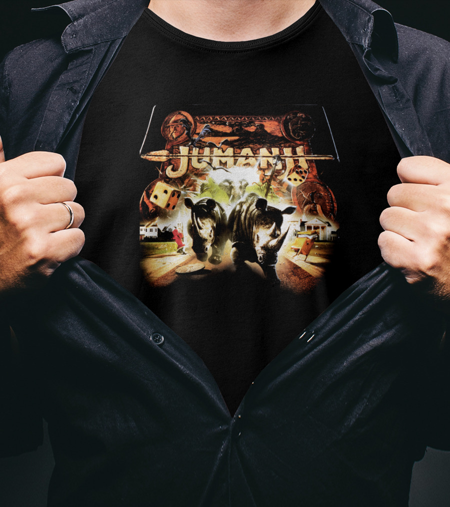 Jumanji Stampede Dice Adventure Classic Movie Scene T-Shirt