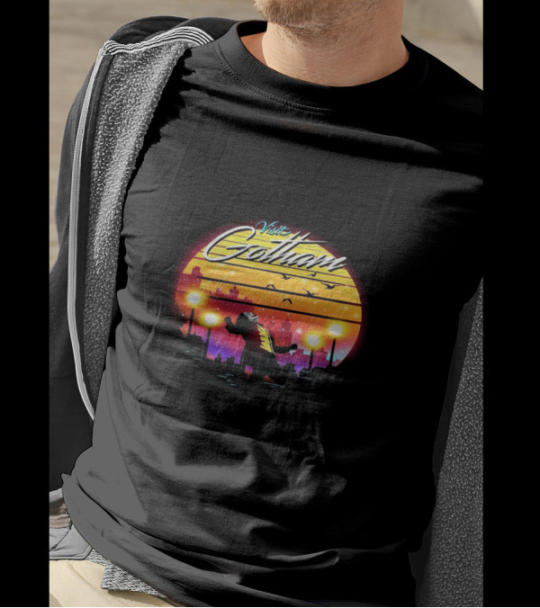Visit Gotham Joker Am I Crazy Or Is It Just Me Retro Cityscape T-Shirt