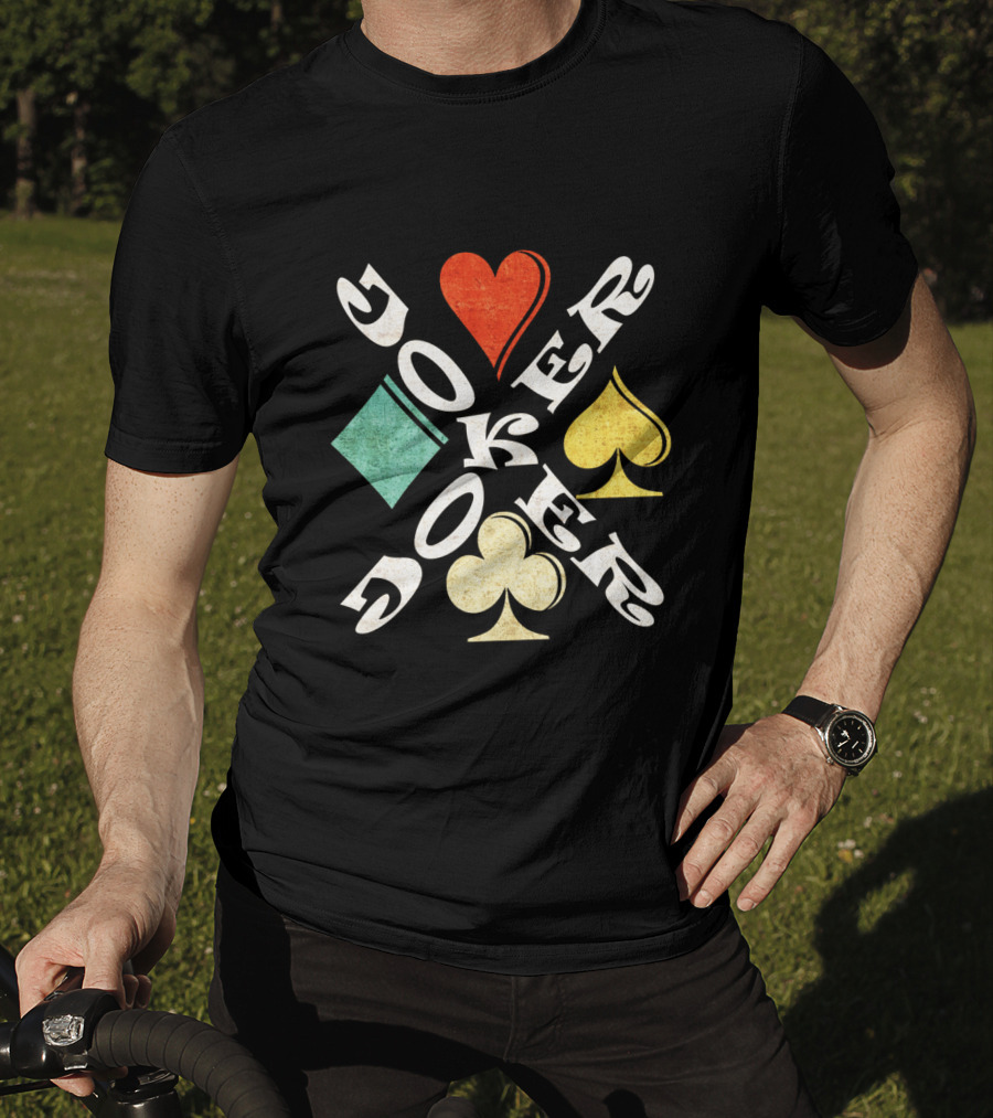 Joker Playing Cards Heart Spade Diamond Club T-Shirt