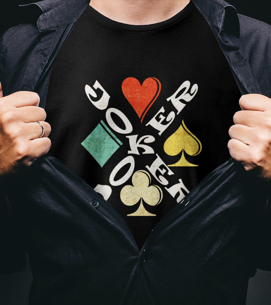 Joker Playing Cards Heart Spade Diamond Club T-Shirt