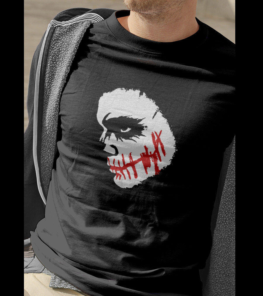 Scary Face Clown Joker Dark Grunge Red Smear T-Shirt