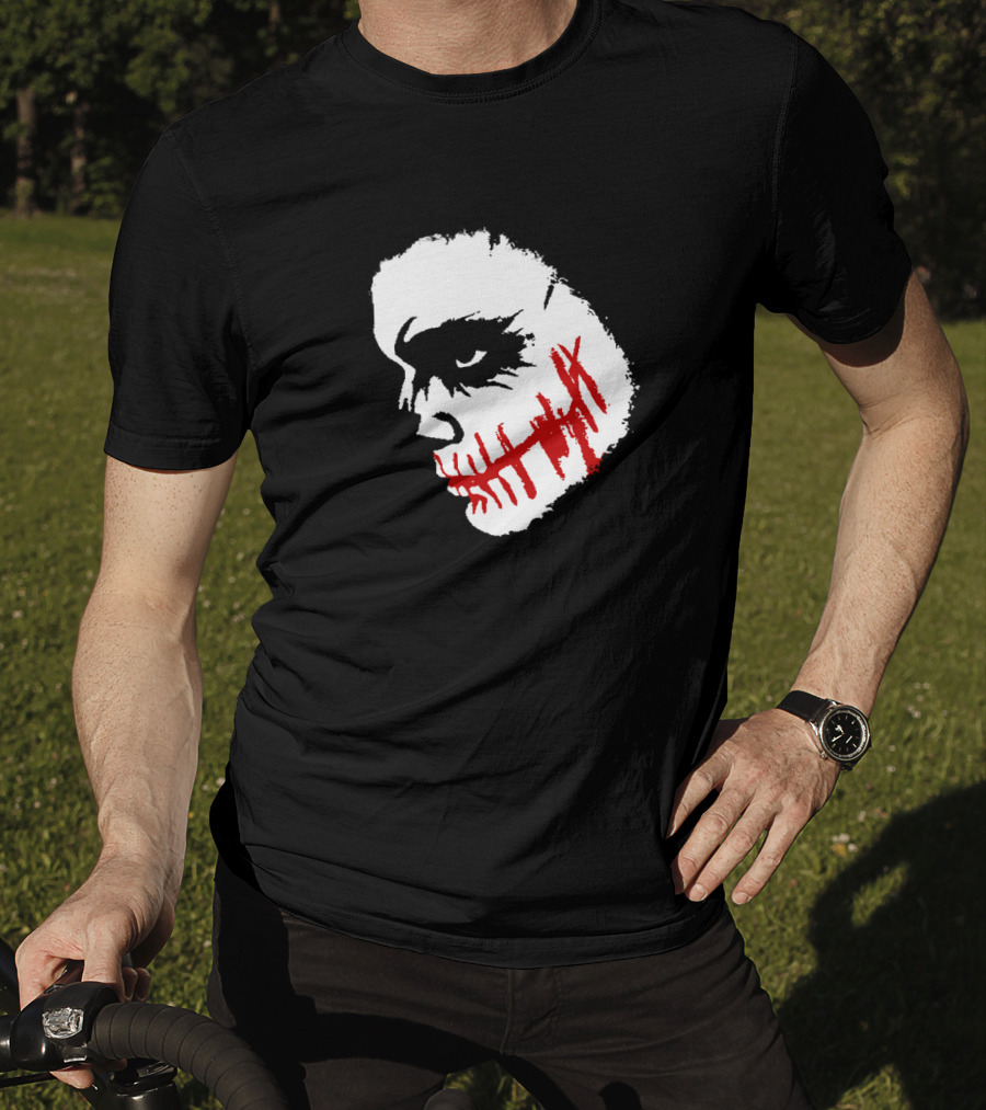 Scary Face Clown Joker Dark Grunge Red Smear T-Shirt