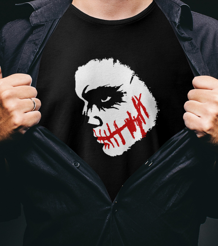 Scary Face Clown Joker Dark Grunge Red Smear T-Shirt