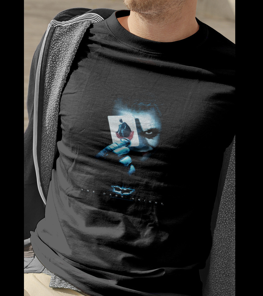 The Dark Knight Joker Batman Card Iconic Movie Villain Image T-Shirt