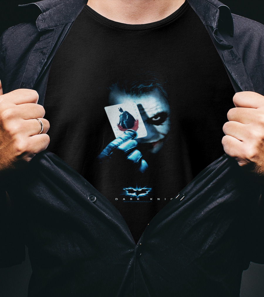 The Dark Knight Joker Batman Card Iconic Movie Villain Image T-Shirt