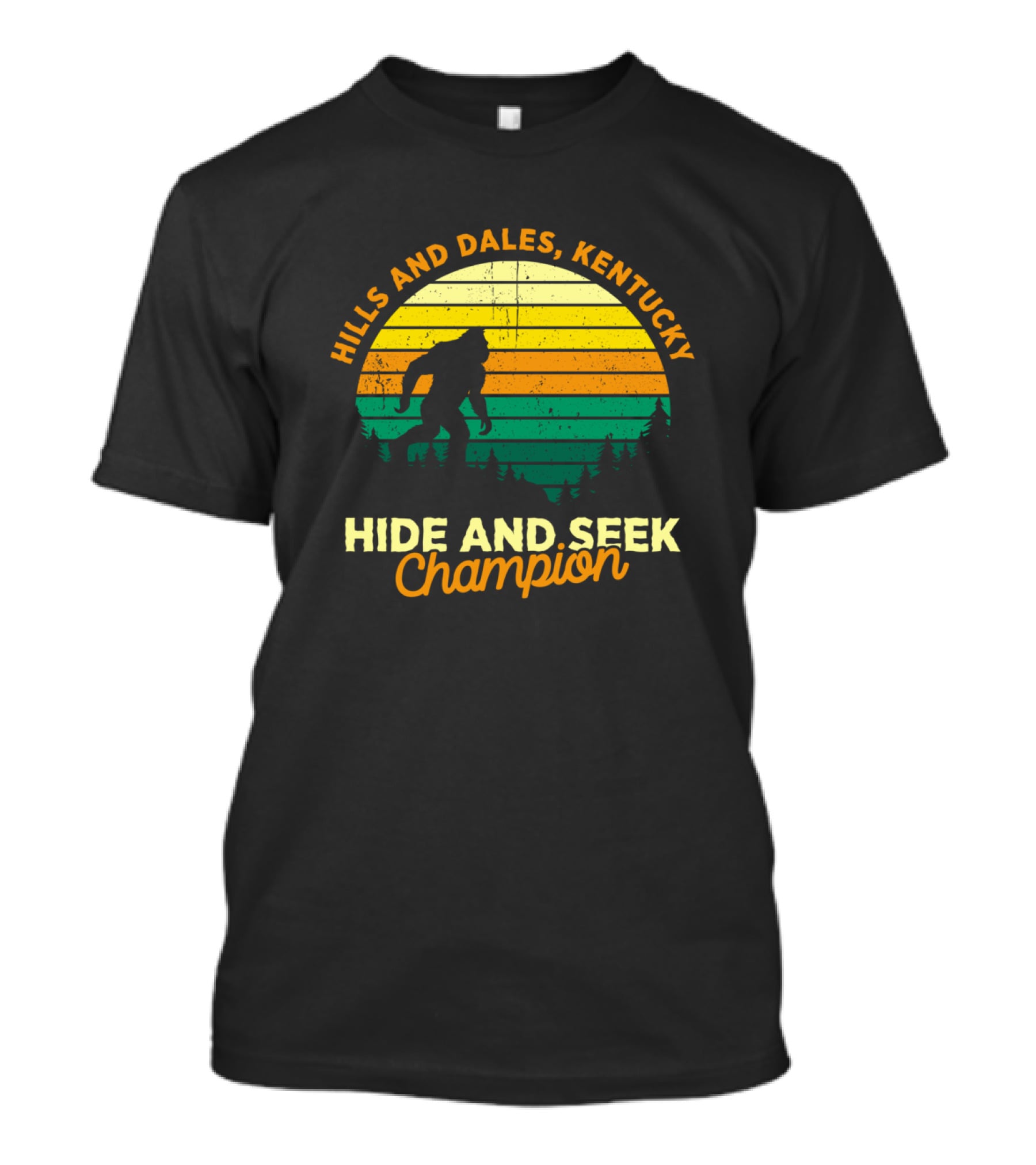 Hills And Dales Kentucky Hide And Seek Champion Bigfoot Retro T-Shirt