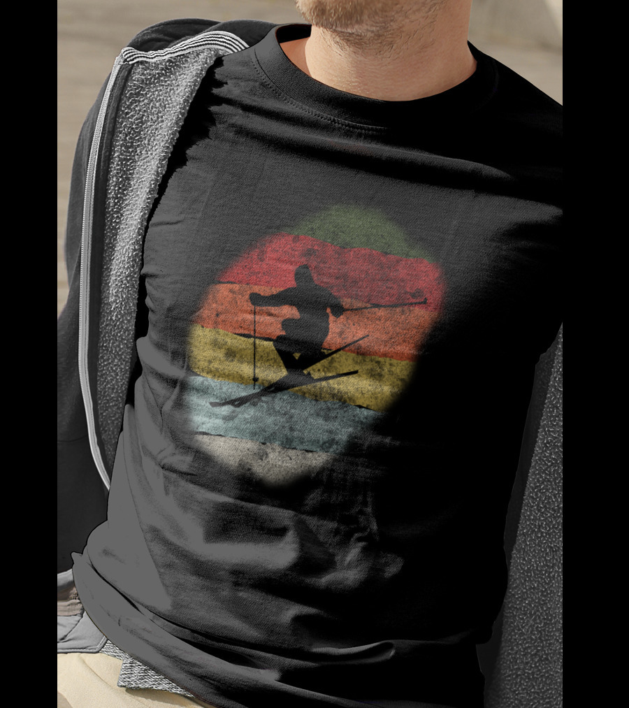 Retro Vintage Skiing Winter Birthday T-Shirt