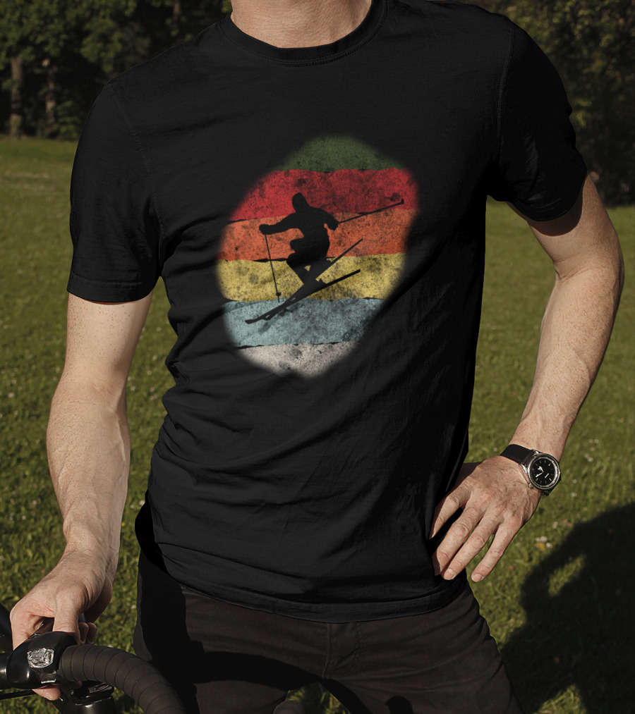 Retro Vintage Skiing Winter Birthday T-Shirt