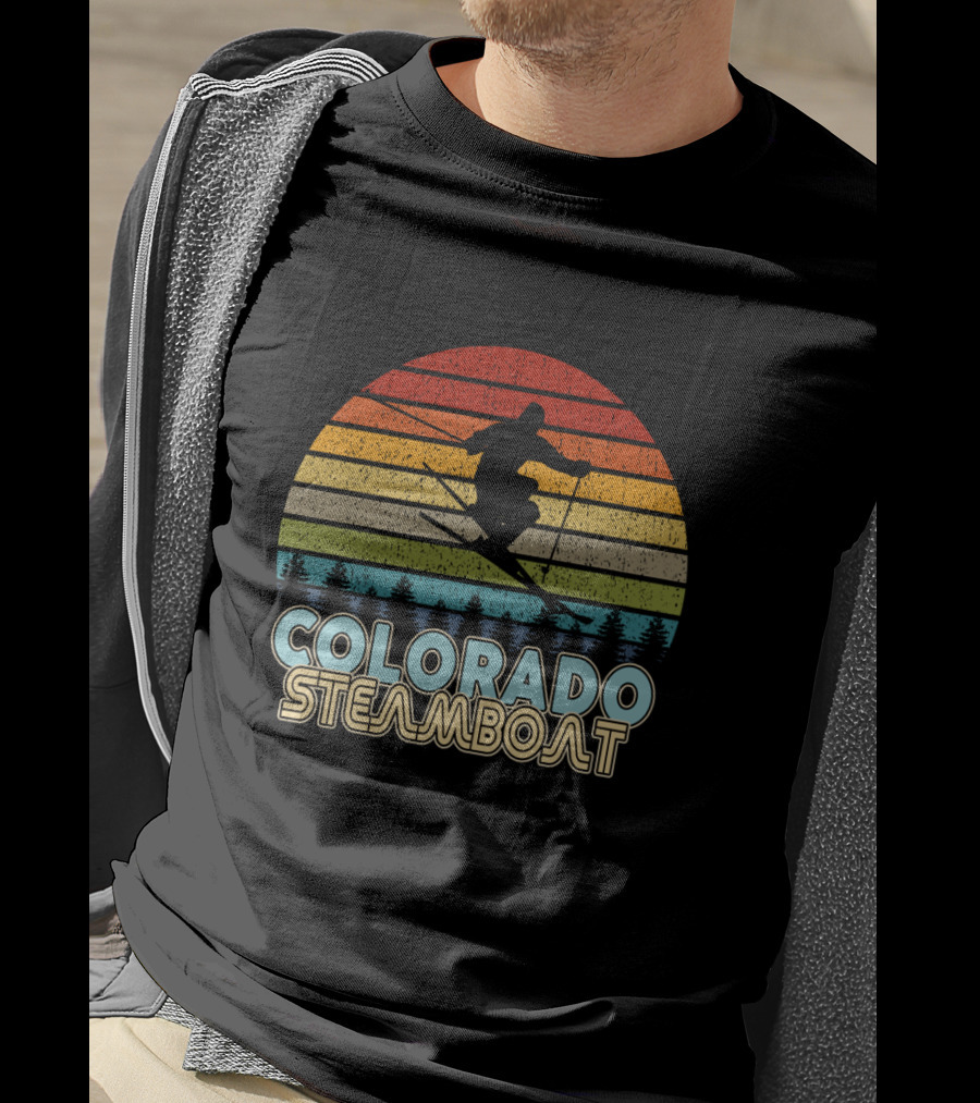 Colorado Steamboat Vintage Skiing Winter Skier T-Shirt