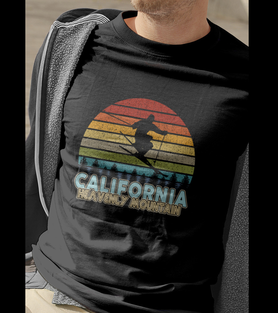 California Skiing Vintage Winter Heavenly Mountain T-Shirt