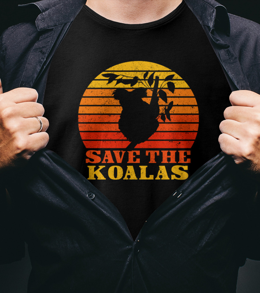 Save The Koalas Retro Sunset T-Shirt