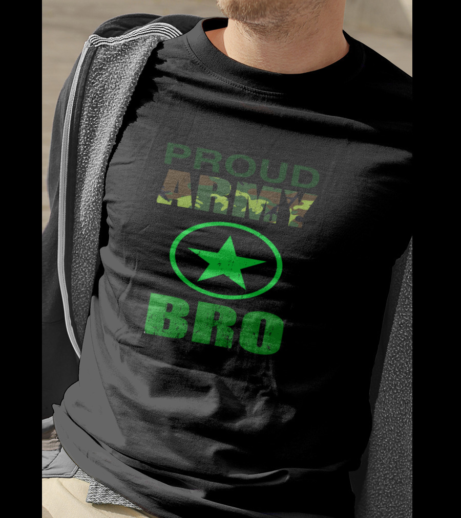 Proud Army Bro Camouflage Star T-Shirt