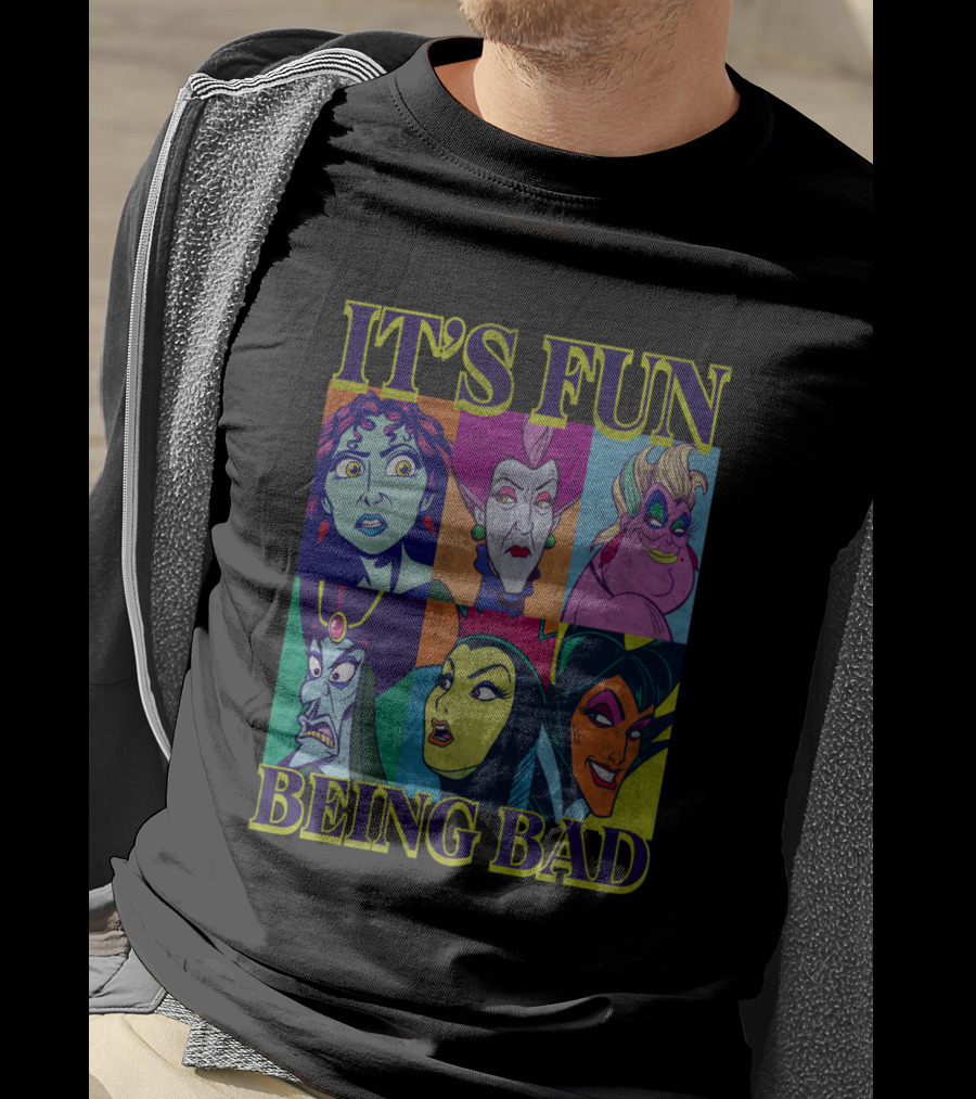 It's Fun Being Bad Disney Villains Panels Classic Characters T-Shirt
