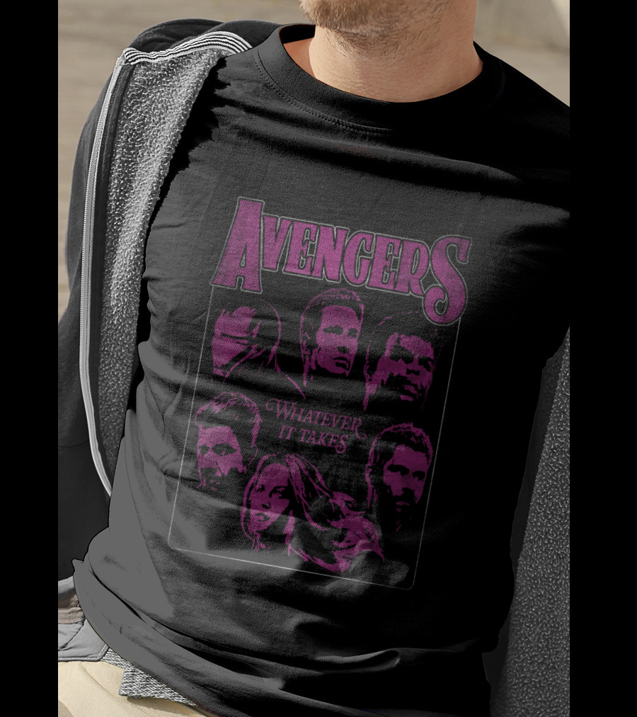 Avengers Whatever It Takes Neon Square Marvel T-Shirt