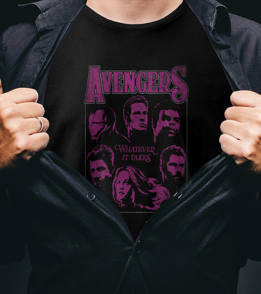 Avengers Whatever It Takes Neon Square Marvel T-Shirt