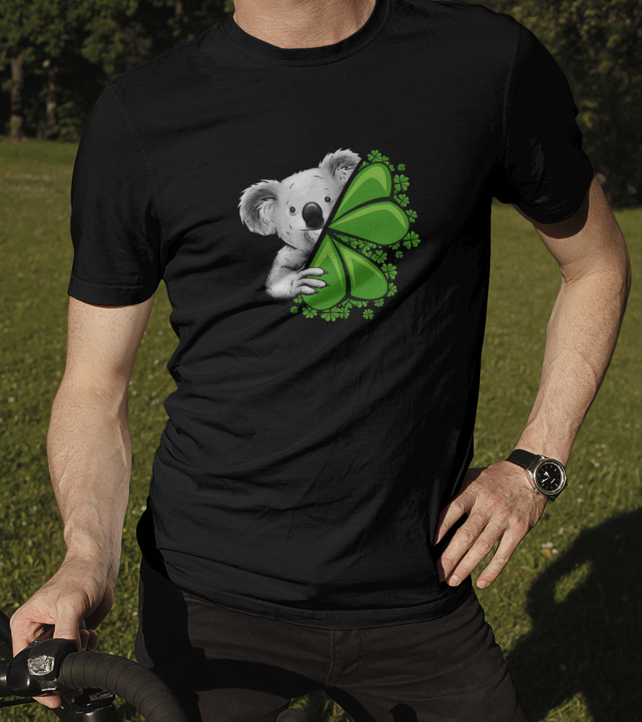 Lucky Koala With Irish Clover And Shamrocks T-Shirt